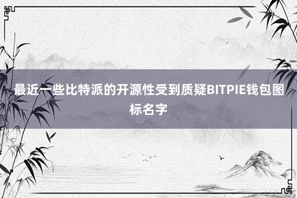 最近一些比特派的开源性受到质疑BITPIE钱包图标名字