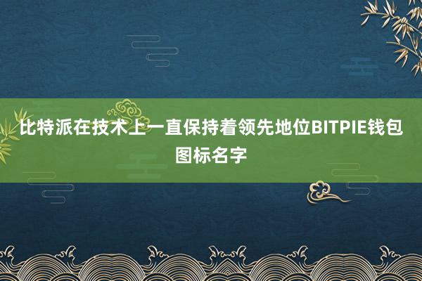 比特派在技术上一直保持着领先地位BITPIE钱包图标名字