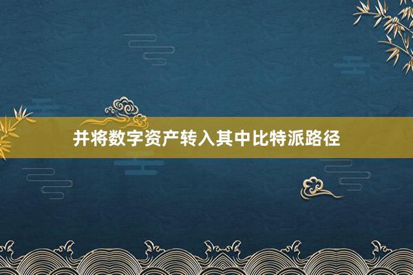 并将数字资产转入其中比特派路径