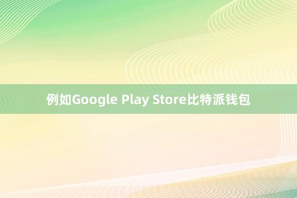 例如Google Play Store比特派钱包