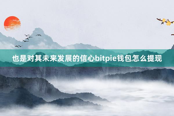 也是对其未来发展的信心bitpie钱包怎么提现