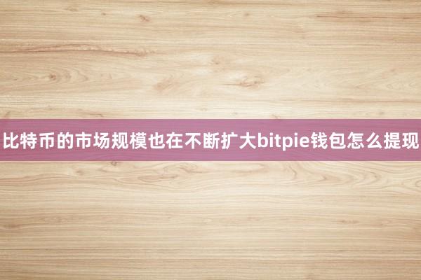 比特币的市场规模也在不断扩大bitpie钱包怎么提现