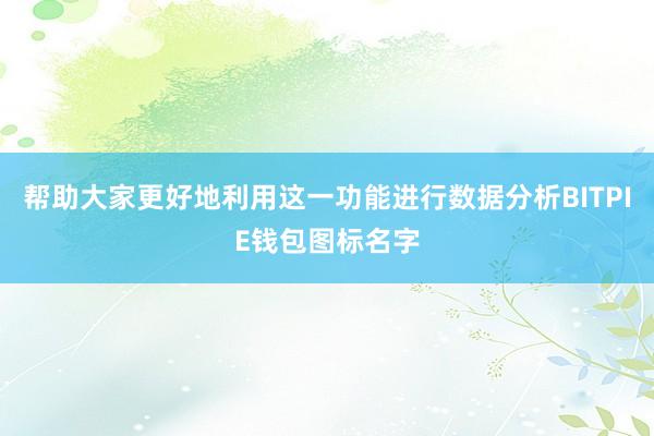 帮助大家更好地利用这一功能进行数据分析BITPIE钱包图标名字