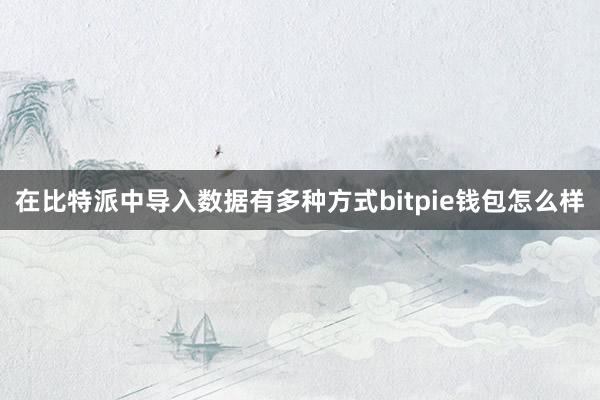 在比特派中导入数据有多种方式bitpie钱包怎么样