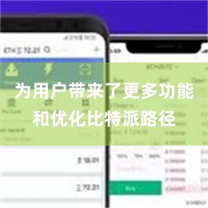 为用户带来了更多功能和优化比特派路径