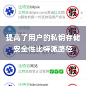 提高了用户的私钥存储安全性比特派路径